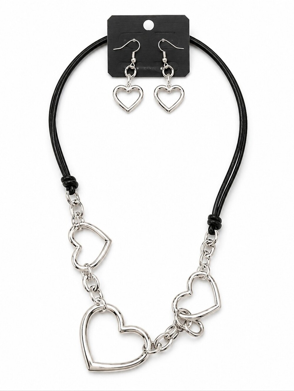 Heart Necklace With Matching Earrings